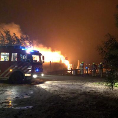 Inzet brandweer Blokker liggend