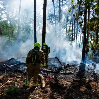 Brandweer Belfeld blust een natuurbrand