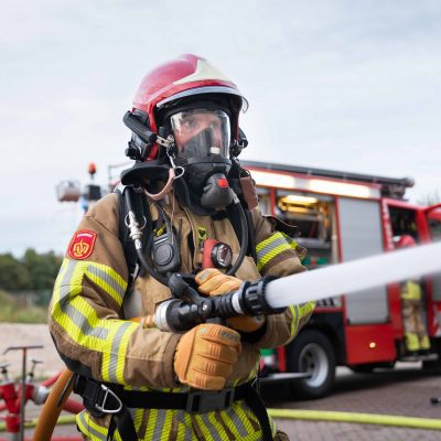 Brandweer aan het blussen