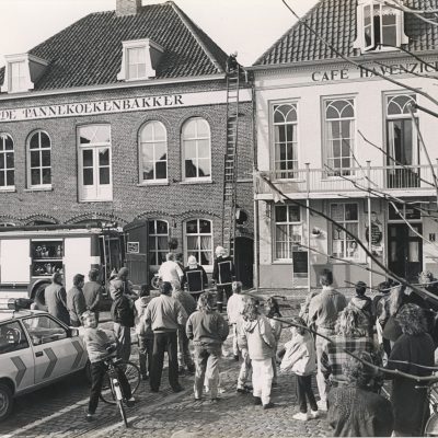 Brand op de Vismarkt op 19 februari 1988, brandweer Heusden