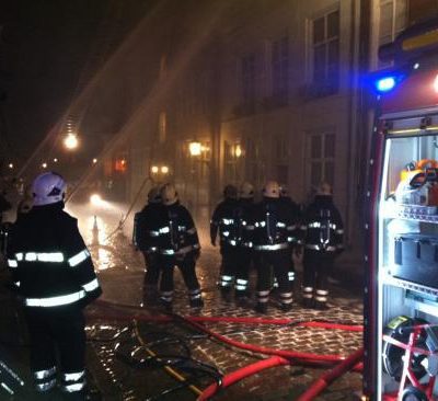 Grote brand in de Pelsestraat binnenstad Heusden, november 2011. Foto door Sander van Gils