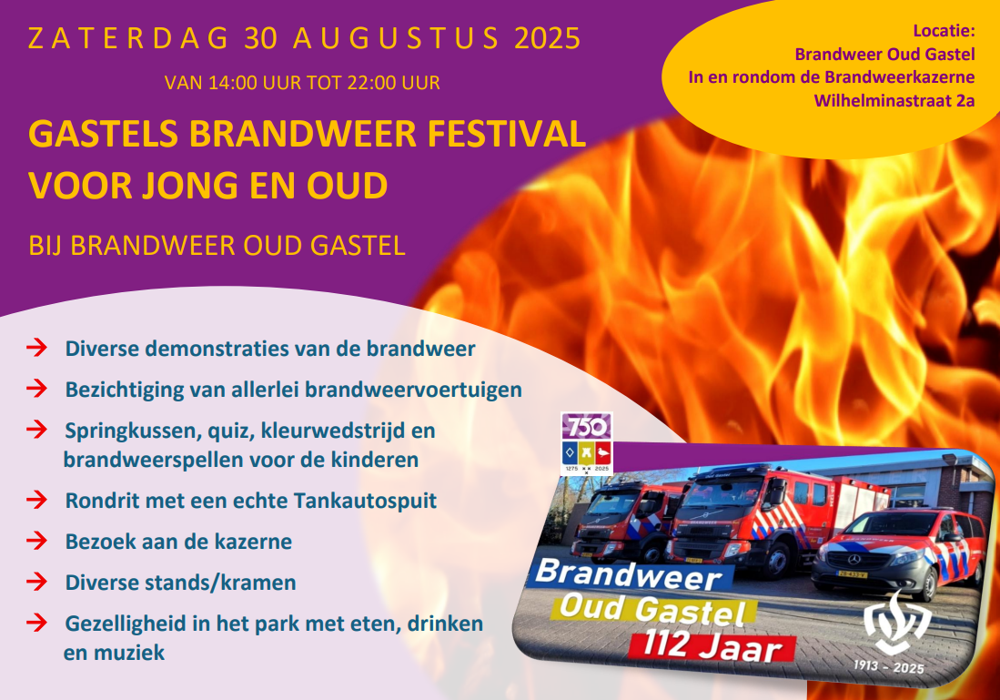 Flyer gastels brandweer festival