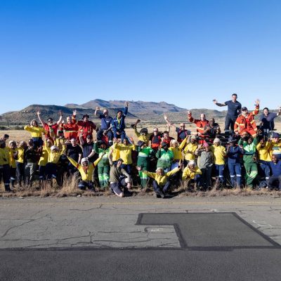 Handcrew oefening in Zuid Afrika